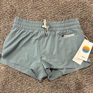 Vuori Blue Athletic Shorts with Elastic Waistband